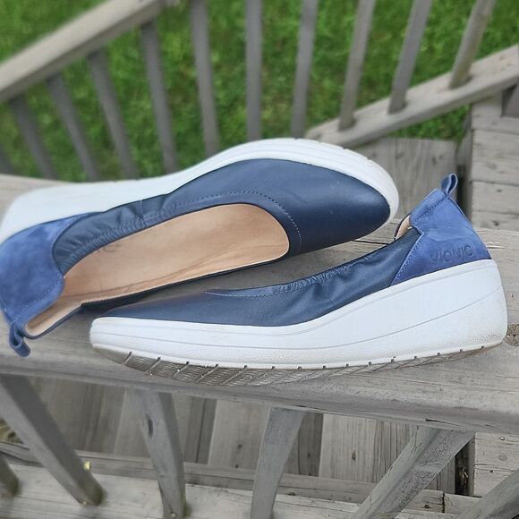 Vionic Jacey Navy Blue Leather Slip-On Shoes Size 7.5 - Picture 4 of 9